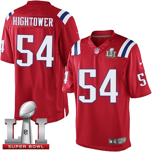 Youth Nike New England Patriots #54 Dont'a Hightower Elite Red Alternate Super Bowl LI 51 NFL Jersey
