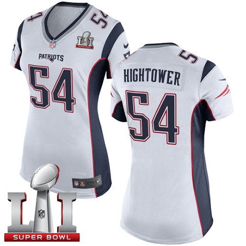 Women's Nike New England Patriots #54 Dont'a Hightower Elite White Super Bowl LI 51 NFL Jersey