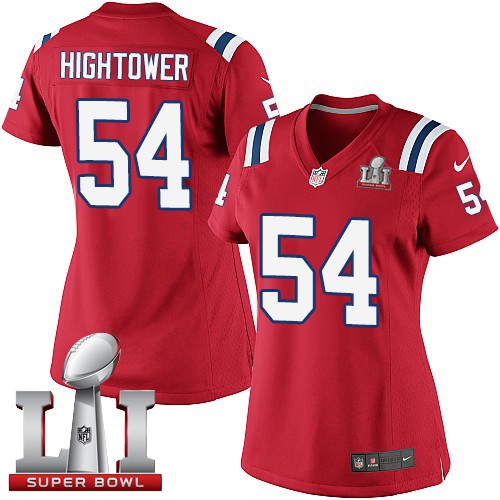 Women's Nike New England Patriots #54 Dont'a Hightower Elite Red Alternate Super Bowl LI 51 NFL Jersey