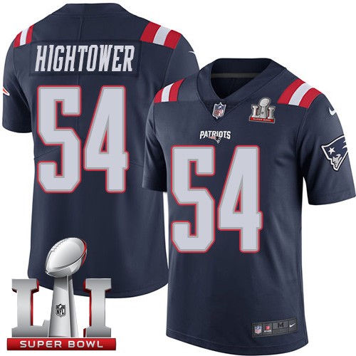 Men's Nike New England Patriots #54 Dont'a Hightower Limited Navy Blue Rush Super Bowl LI 51 NFL Jersey