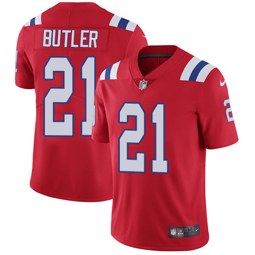 Men's Nike New England Patriots #21 Malcolm Butler Red Alternate Vapor Untouchable Limited Player NFL Jersey