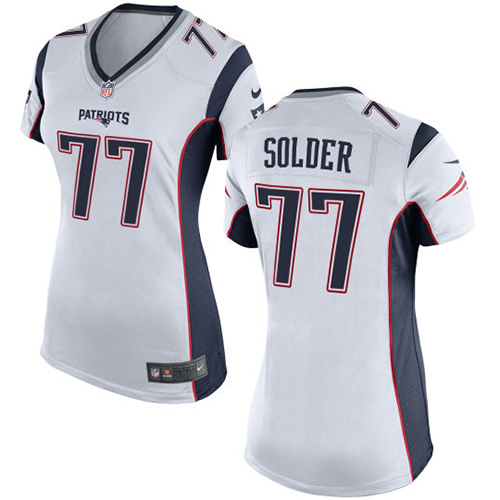 Women's Nike New England Patriots #77 Nate Solder Game White NFL Jersey