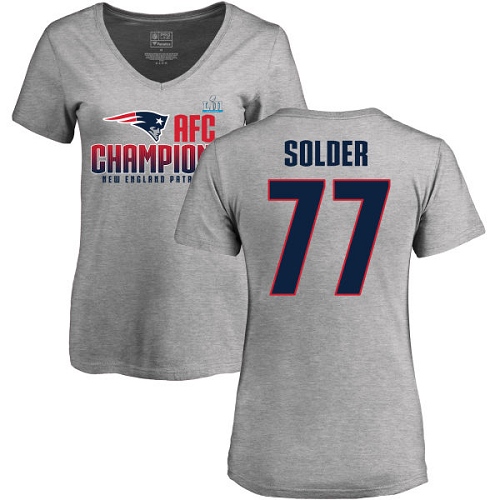Women's Nike New England Patriots #77 Nate Solder Red Alternate Vapor Untouchable Elite Player NFL Jersey