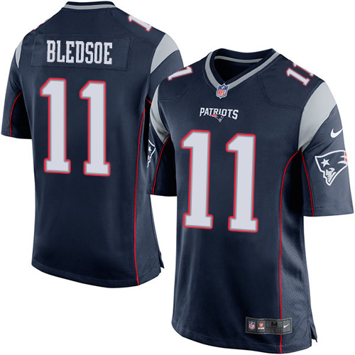 Men's Nike New England Patriots #11 Drew Bledsoe Game Navy Blue Team Color NFL Jersey