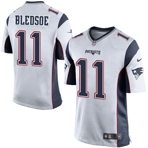 Men's Nike New England Patriots #11 Drew Bledsoe Game White NFL Jersey