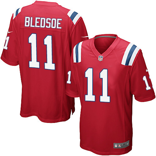 Men's Nike New England Patriots #11 Drew Bledsoe Game Red Alternate NFL Jersey