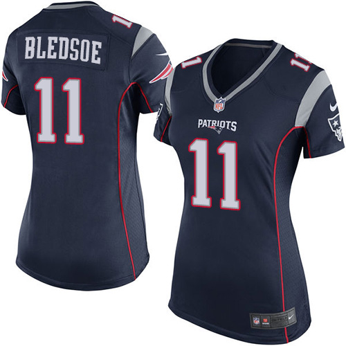 Women's Nike New England Patriots #11 Drew Bledsoe Game Navy Blue Team Color NFL Jersey