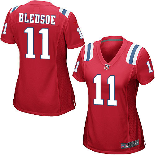 Women's Nike New England Patriots #11 Drew Bledsoe Game Red Alternate NFL Jersey