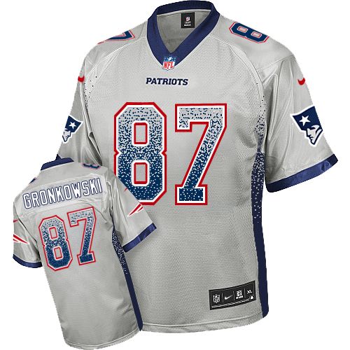 Youth Nike New England Patriots #87 Rob Gronkowski Elite Grey Drift Fashion NFL Jersey