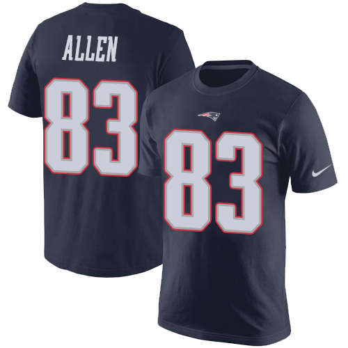 NFL Nike New England Patriots #83 Dwayne Allen Navy Blue Rush Pride Name & Number T-Shirt