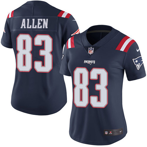 Women's Nike New England Patriots #83 Dwayne Allen Limited Navy Blue Rush Vapor Untouchable NFL Jersey