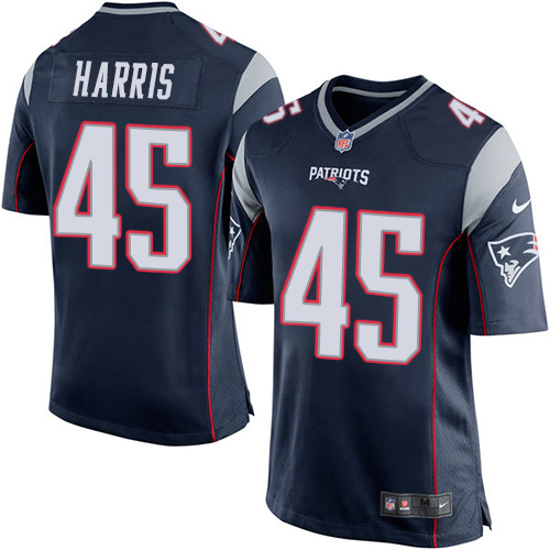 Men's Nike New England Patriots #45 David Harris Game Navy Blue Team Color NFL Jersey