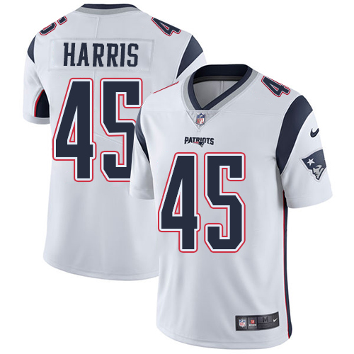 Men's Nike New England Patriots #45 David Harris White Vapor Untouchable Limited Player NFL Jersey