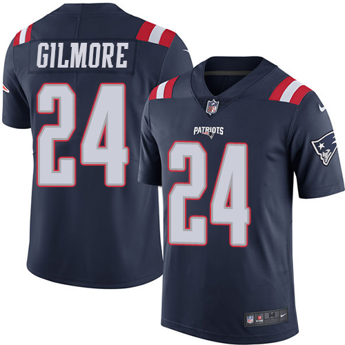 Men's Nike New England Patriots #24 Stephon Gilmore Limited Navy Blue Rush Vapor Untouchable NFL Jersey