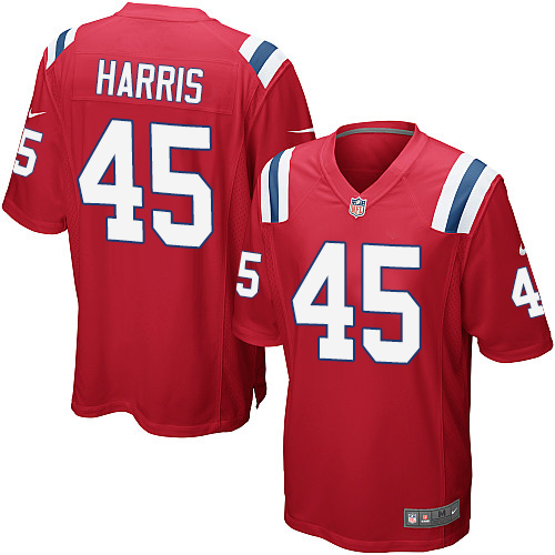Men's Nike New England Patriots #45 David Harris Game Red Alternate NFL Jersey