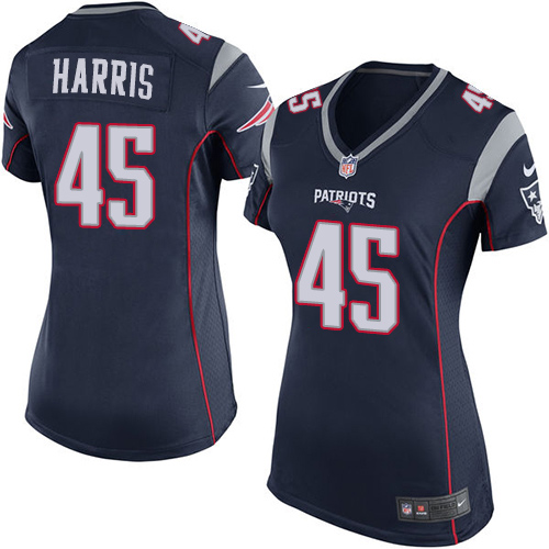 Women's Nike New England Patriots #45 David Harris Game Navy Blue Team Color NFL Jersey