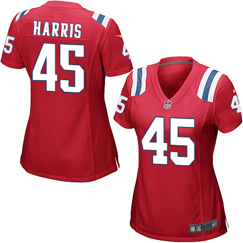 Women's Nike New England Patriots #45 David Harris Game Red Alternate NFL Jersey
