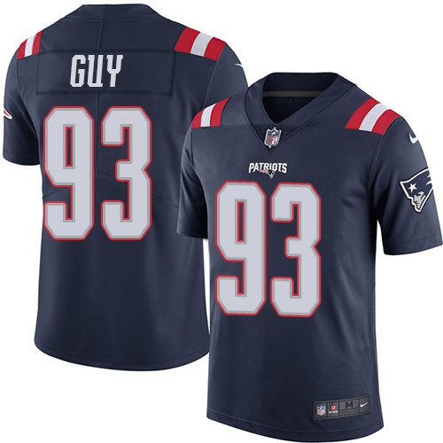 Men's Nike New England Patriots #93 Lawrence Guy Limited Navy Blue Rush Vapor Untouchable NFL Jersey