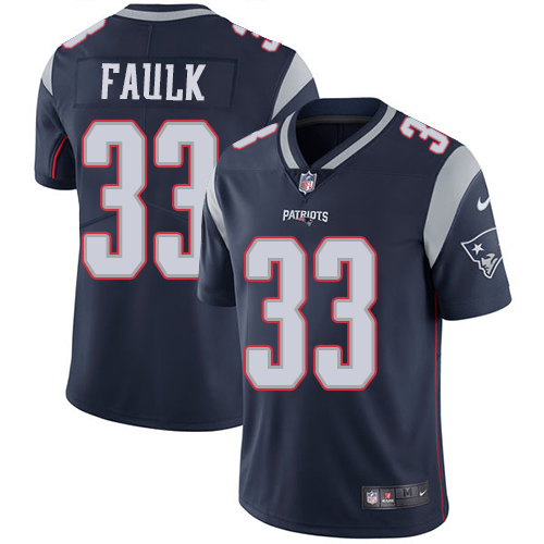 Men's Nike New England Patriots #33 Kevin Faulk Navy Blue Team Color Vapor Untouchable Limited Player NFL Jersey