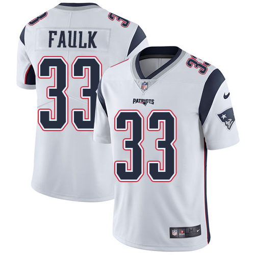 Men's Nike New England Patriots #33 Kevin Faulk White Vapor Untouchable Limited Player NFL Jersey