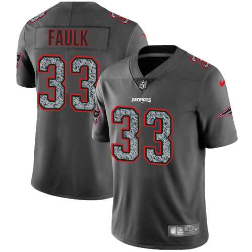 Men's Nike New England Patriots #33 Kevin Faulk Gray Static Vapor Untouchable Limited NFL Jersey