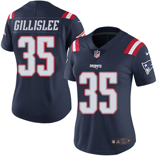 Women's Nike New England Patriots #35 Mike Gillislee Limited Navy Blue Rush Vapor Untouchable NFL Jersey