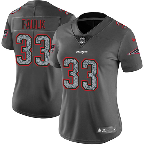 Women's Nike New England Patriots #33 Kevin Faulk Gray Static Vapor Untouchable Limited NFL Jersey