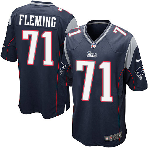 Men's Nike New England Patriots #71 Cameron Fleming Game Navy Blue Team Color NFL Jersey