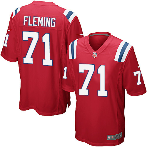 Men's Nike New England Patriots #71 Cameron Fleming Game Red Alternate NFL Jersey