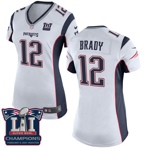 Women's Nike New England Patriots #12 Tom Brady Elite White Super Bowl LI Champions NFL Jersey