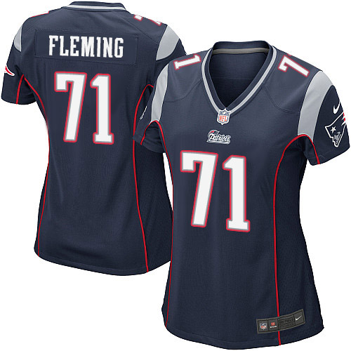 Women's Nike New England Patriots #71 Cameron Fleming Game Navy Blue Team Color NFL Jersey