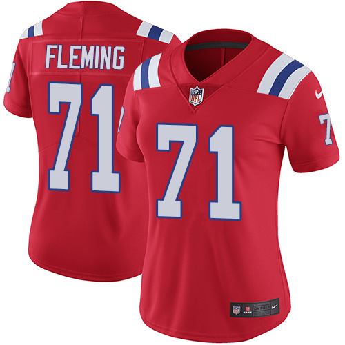 Women's Nike New England Patriots #71 Cameron Fleming Red Alternate Vapor Untouchable Limited Player NFL Jersey