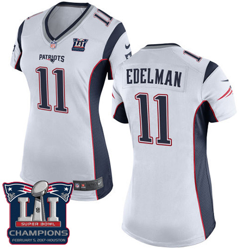 Women's Nike New England Patriots #11 Julian Edelman Elite White Super Bowl LI Champions NFL Jersey