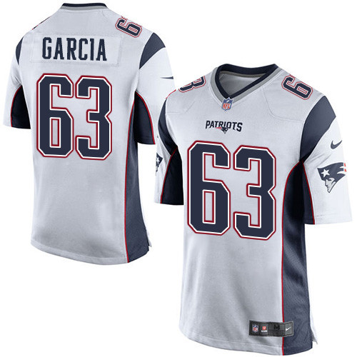 Men's Nike New England Patriots #63 Antonio Garcia Game White NFL Jersey