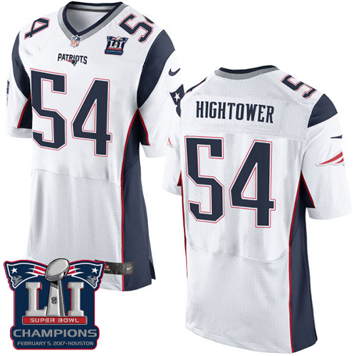 Men's Nike New England Patriots #54 Dont'a Hightower Elite White Super Bowl LI Champions NFL Jersey