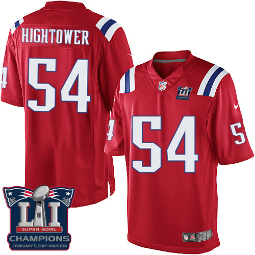 Youth Nike New England Patriots #54 Dont'a Hightower Elite Red Alternate Super Bowl LI Champions NFL Jersey