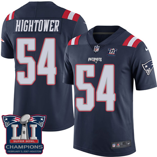 Men's Nike New England Patriots #54 Dont'a Hightower Limited Navy Blue Rush Super Bowl LI Champions NFL Jersey