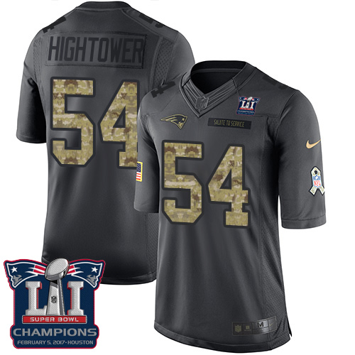 Men's Nike New England Patriots #54 Dont'a Hightower Limited Black 2016 Salute to Service Super Bowl LI Champions NFL Jersey