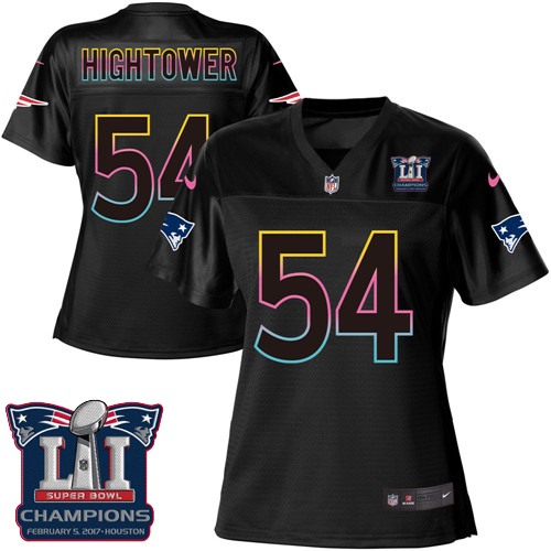 Women's Nike New England Patriots #54 Dont'a Hightower Game Black Fashion Super Bowl LI Champions NFL Jersey