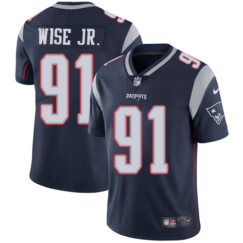 Men's Nike New England Patriots #91 Deatrich Wise Jr Navy Blue Team Color Vapor Untouchable Limited Player NFL Jersey