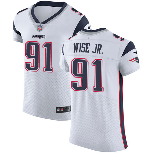 Men's Nike New England Patriots #91 Deatrich Wise Jr White Vapor Untouchable Elite Player NFL Jersey