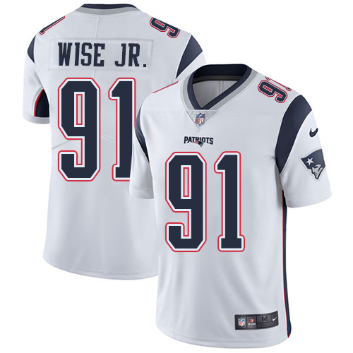 Men's Nike New England Patriots #91 Deatrich Wise Jr White Vapor Untouchable Limited Player NFL Jersey