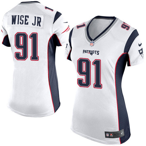 Women's Nike New England Patriots #91 Deatrich Wise Jr Game White NFL Jersey