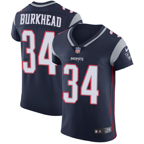 Men's Nike New England Patriots #34 Rex Burkhead Navy Blue Team Color Vapor Untouchable Elite Player NFL Jersey