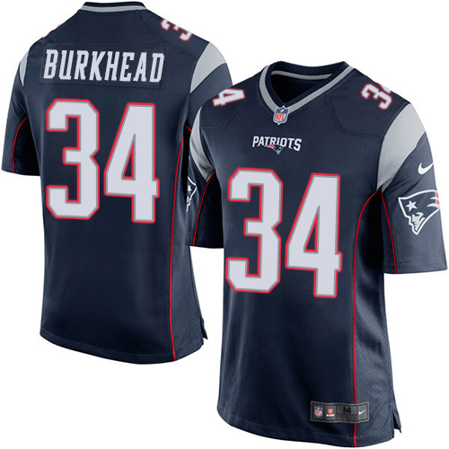 Men's Nike New England Patriots #34 Rex Burkhead Game Navy Blue Team Color NFL Jersey