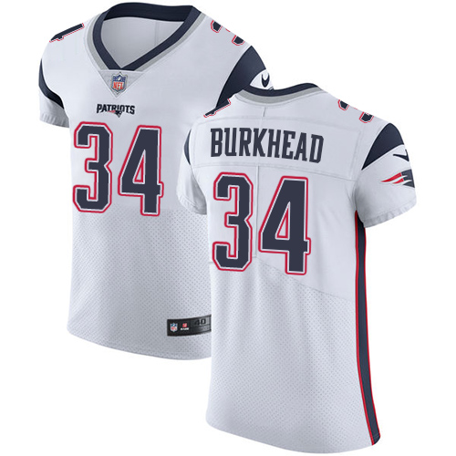 Men's Nike New England Patriots #34 Rex Burkhead White Vapor Untouchable Elite Player NFL Jersey