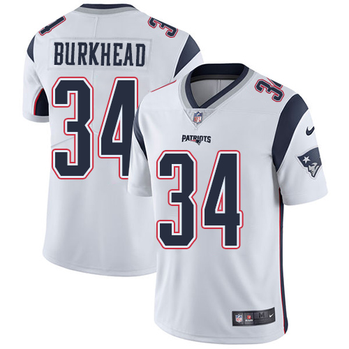 Men's Nike New England Patriots #34 Rex Burkhead White Vapor Untouchable Limited Player NFL Jersey
