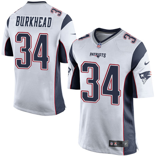 Men's Nike New England Patriots #34 Rex Burkhead Game White NFL Jersey