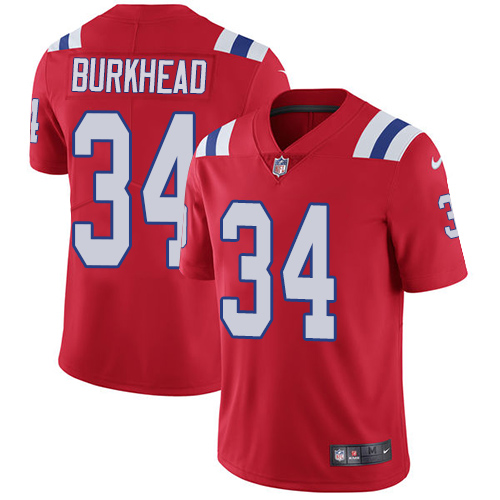 Men's Nike New England Patriots #34 Rex Burkhead Red Alternate Vapor Untouchable Limited Player NFL Jersey