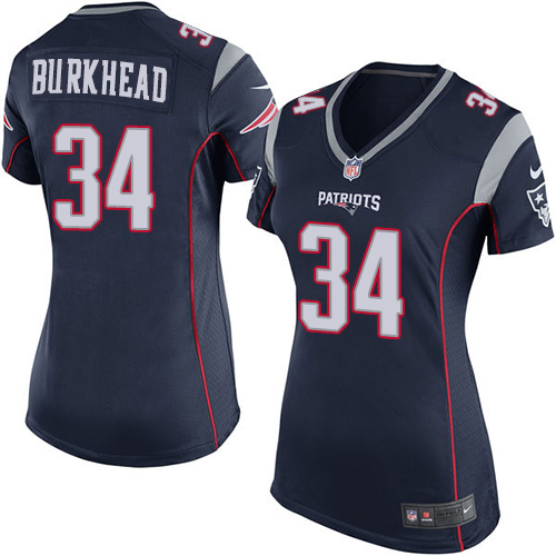 Women's Nike New England Patriots #34 Rex Burkhead Game Navy Blue Team Color NFL Jersey